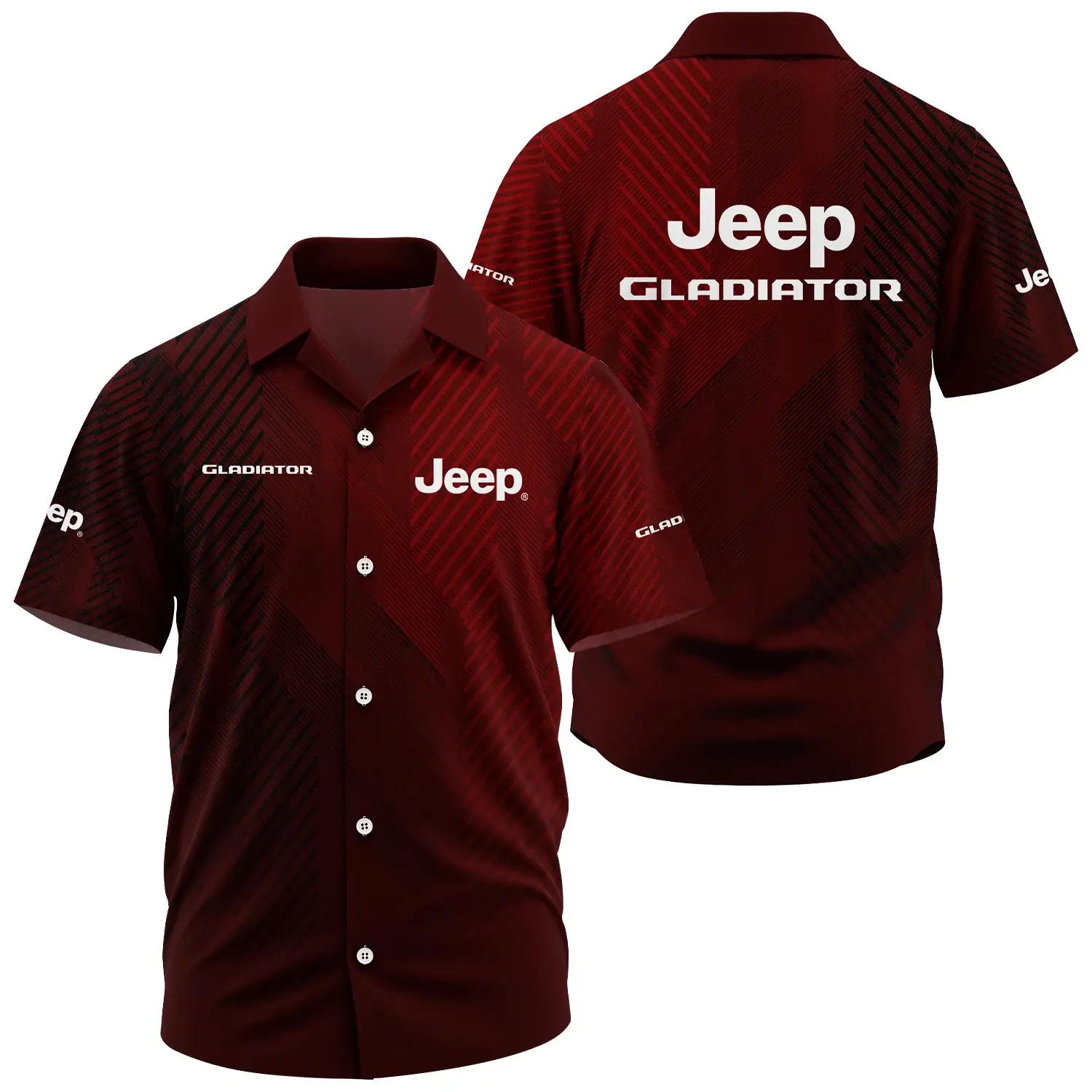 Jeep Gladiator Exclusive Logo Short Sleeve Camp Collar Shirt CARHW110606JGLZ - Jeep Gladiator Shirt