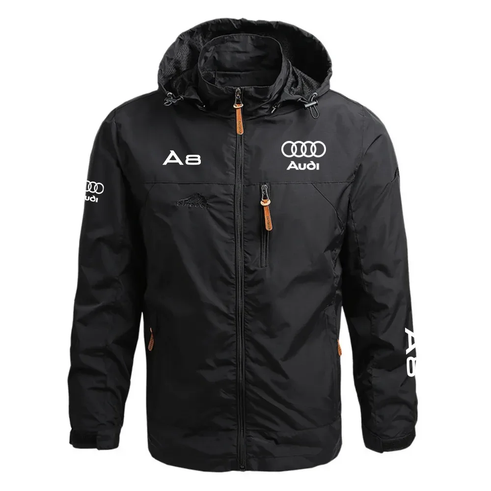 Audi A8 Waterproof Outdoor Jacket Detachable Hood Windbreaker HTWOJAUA8 - Audi Jacket