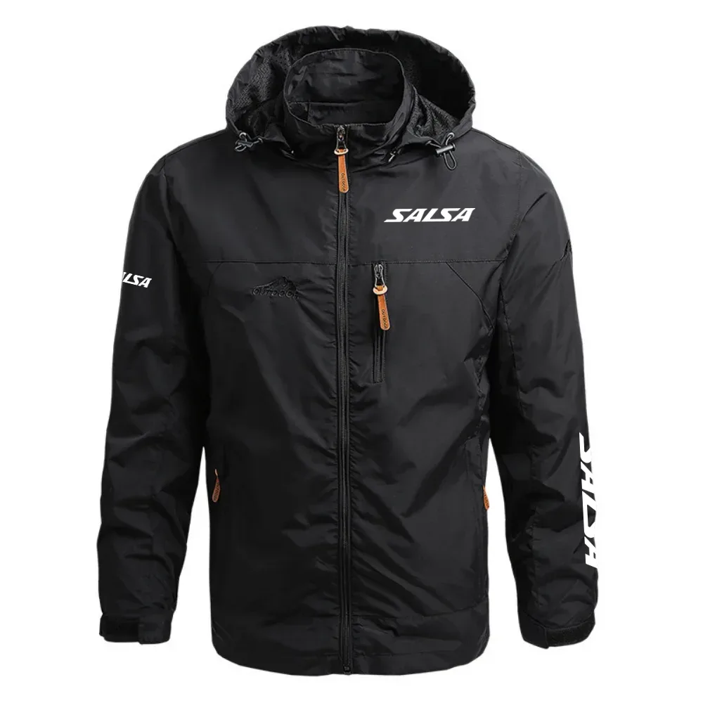 Salsa Exclusive Logo Waterproof Outdoor Jacket Detachable Hood OSBCLWOJ1211SLZ - Salsa Jacket