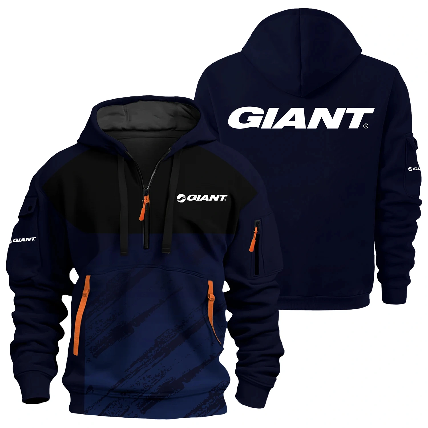 Giant Exclusive Logo Half Zipper Hoodie OSMTBHHZ3D121104GTZ - Giant Hoodie