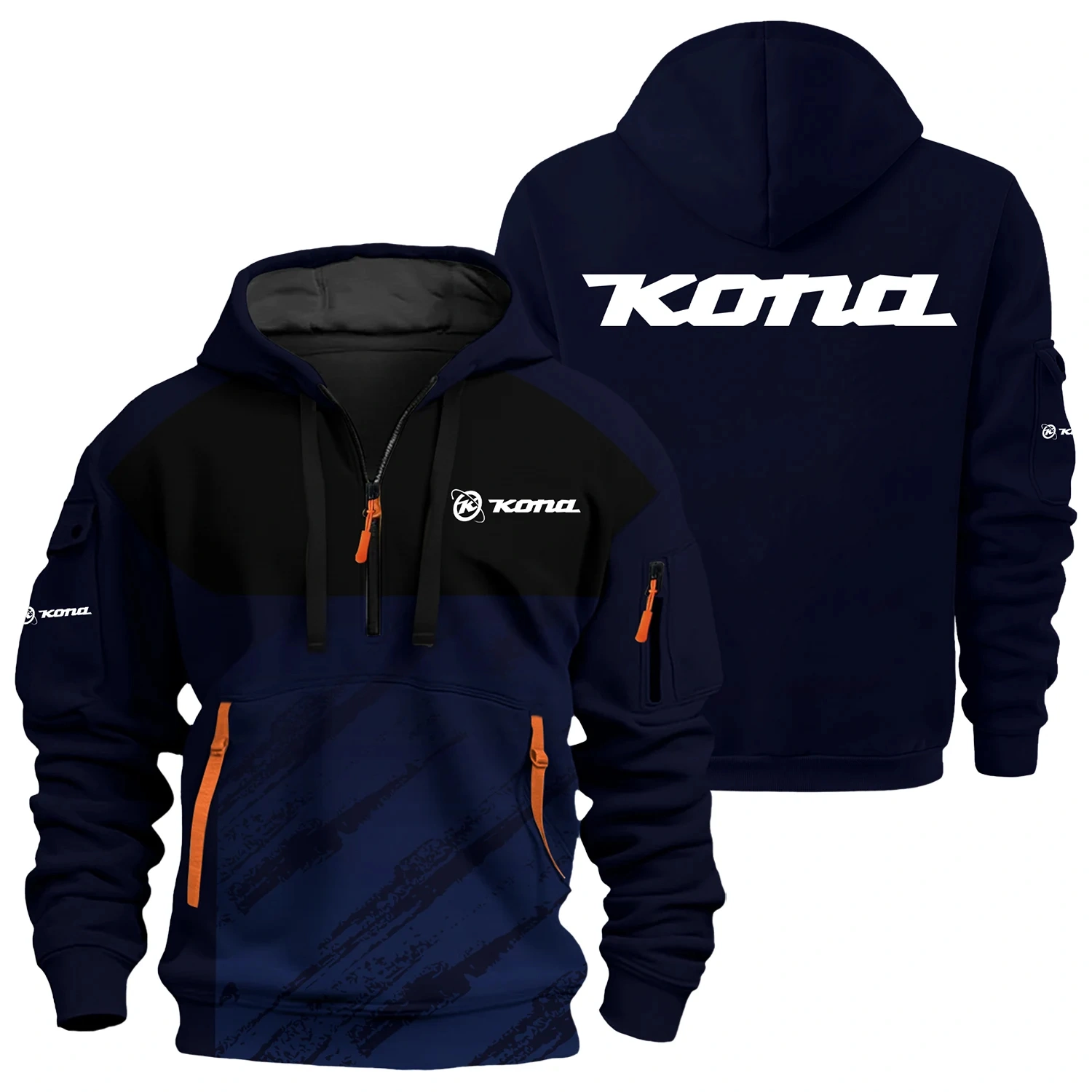 Kona Exclusive Logo Half Zipper Hoodie OSMTBHHZ3D121104KNZ - Kona Hoodie