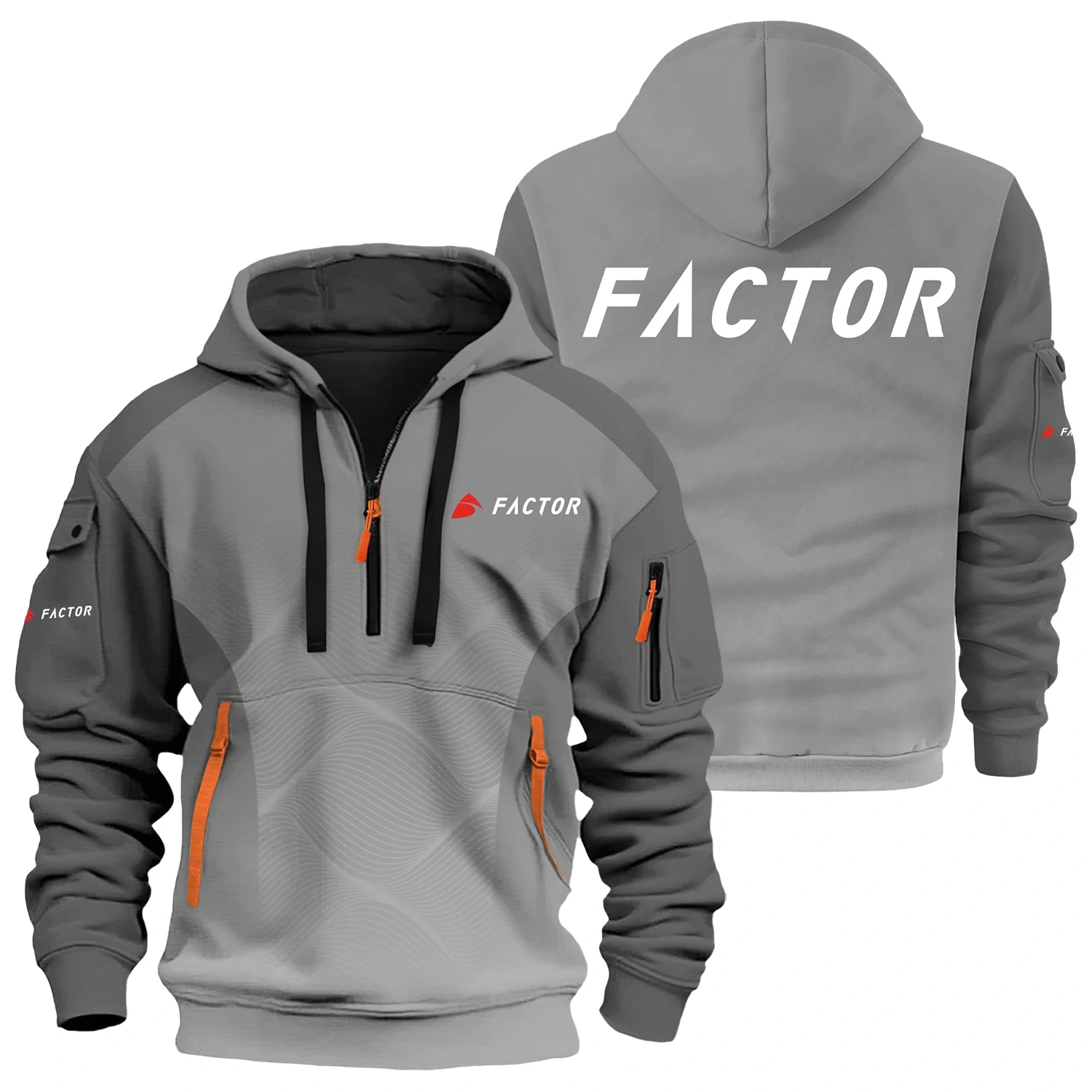 Factor Exclusive Logo Half Zipper Hoodie OSMTBHHZ3D121105FAZ - Factor Hoodie