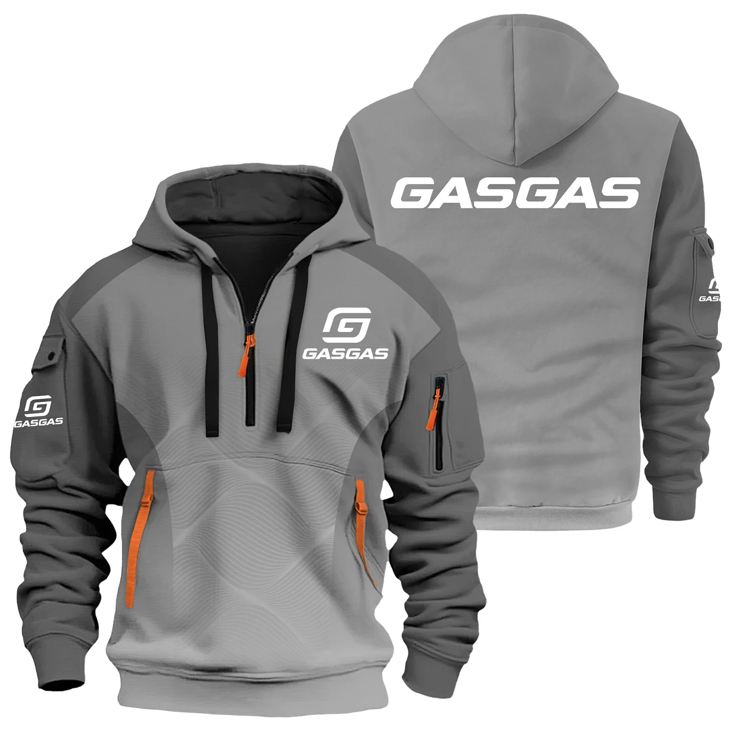 GasGas Exclusive Logo Half Zipper Hoodie OSMTBHHZ3D121105GGZ - GasGas Hoodie