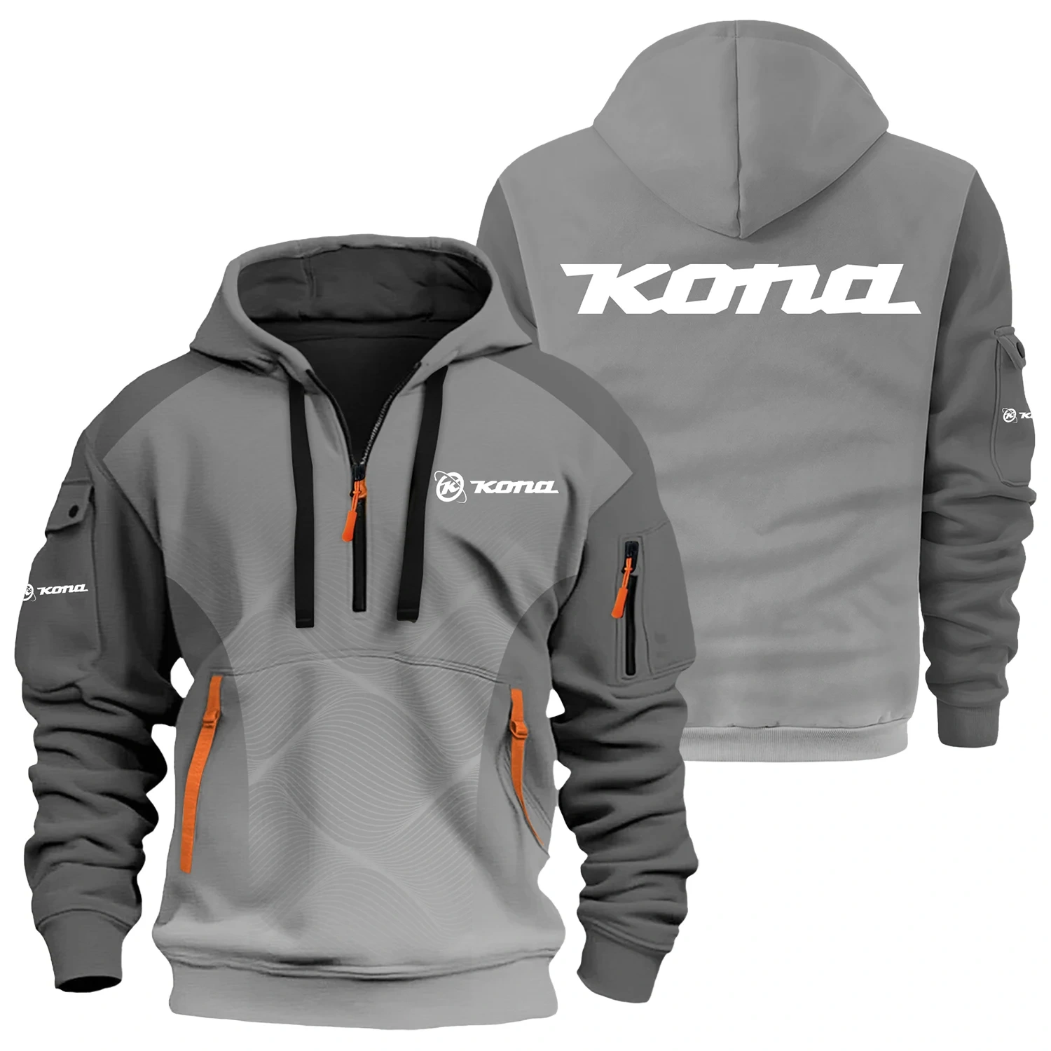 Kona Exclusive Logo Half Zipper Hoodie OSMTBHHZ3D121105KNZ - Kona Hoodie