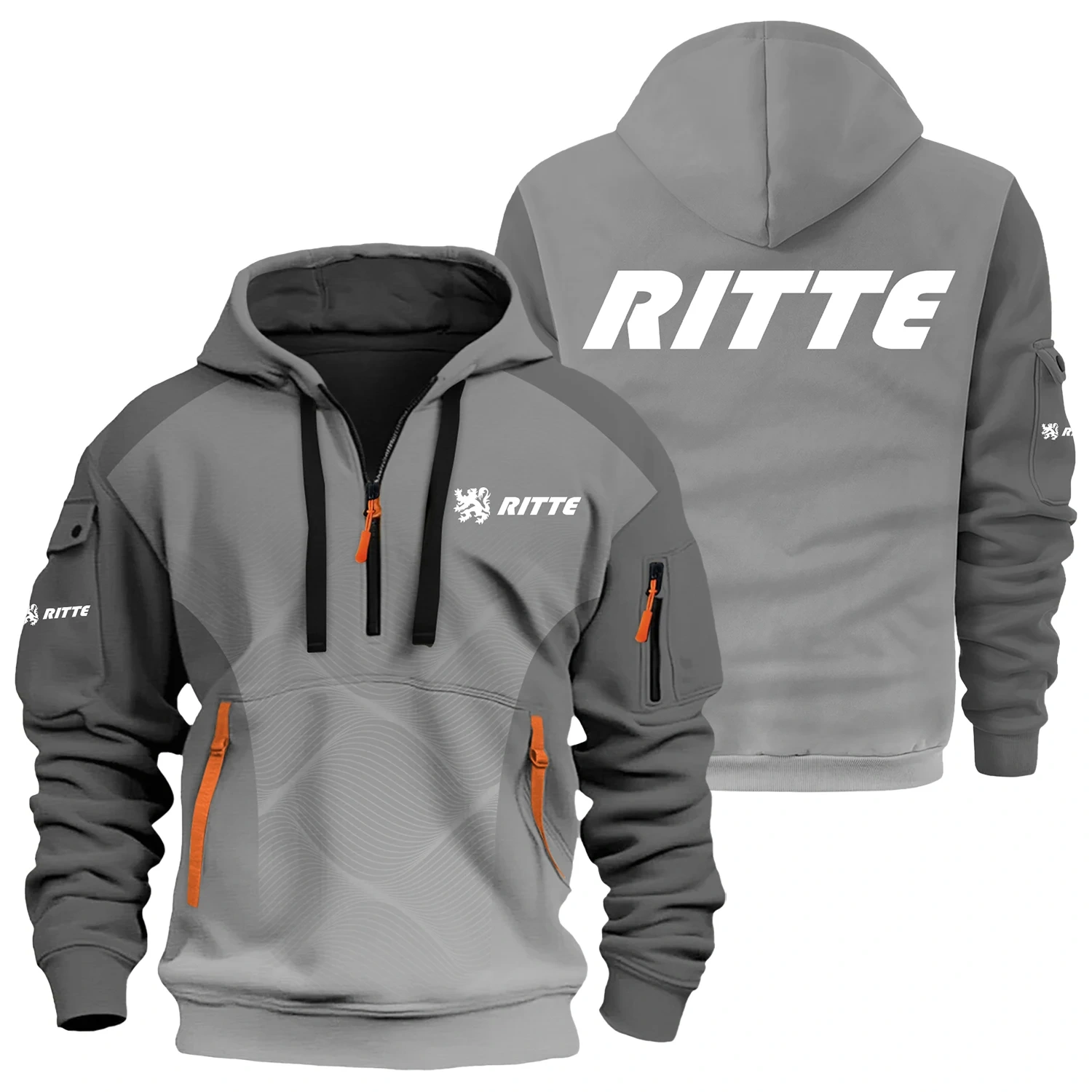 Ritte Exclusive Logo Half Zipper Hoodie OSMTBHHZ3D121105RIZ - Ritte Hoodie