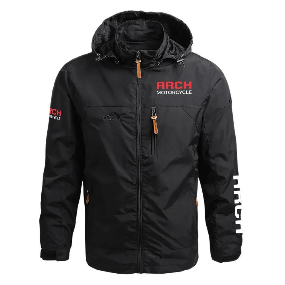 Arch Motorcycle Exclusive Logo Waterproof Outdoor Jacket Detachable Hood OSMTBWOJ1211AMZ - Arch Motorcycle Jacket