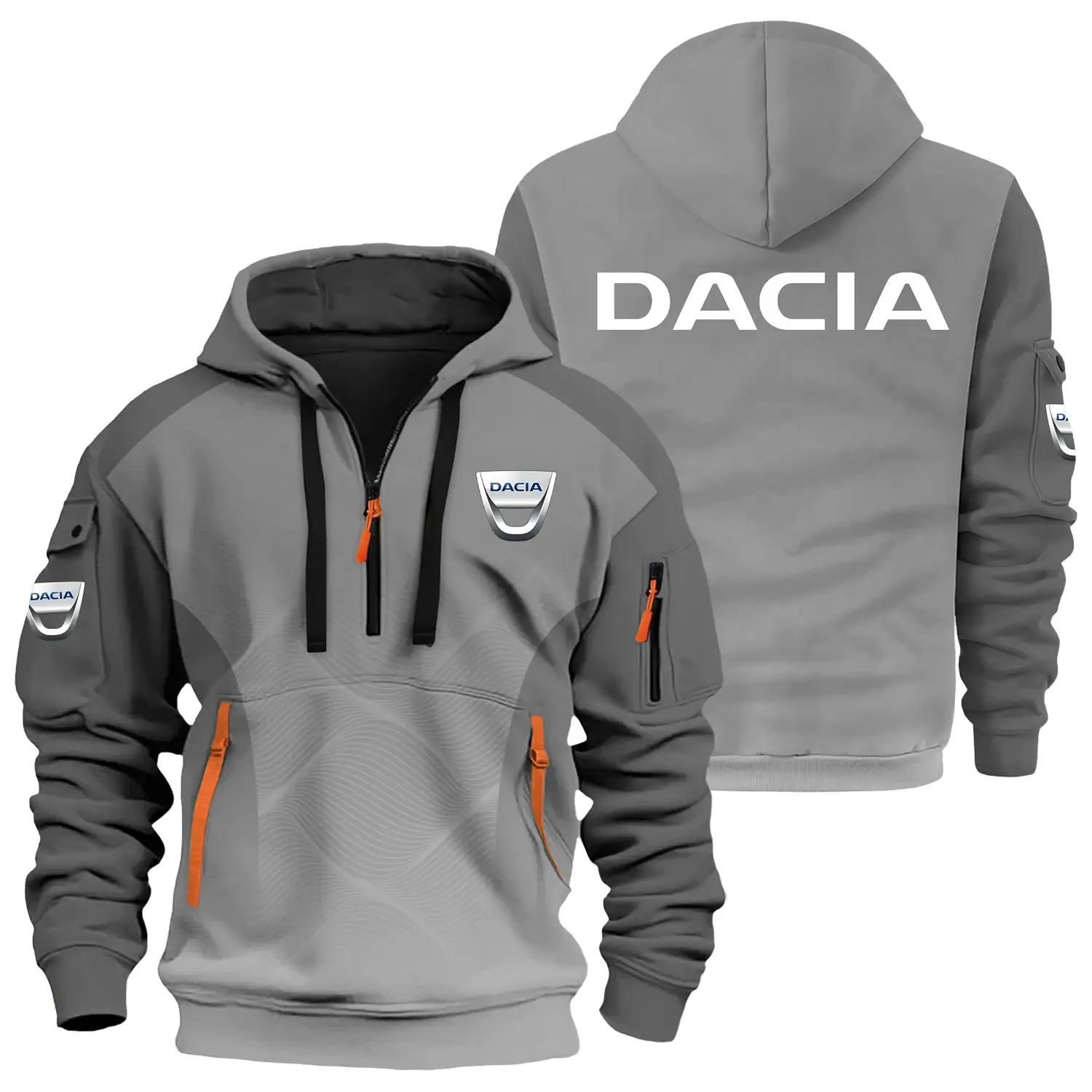 Dacia Exclusive Logo Half Zipper Hoodie OUFA3DHHZ005DACZ - Dacia Hoodie