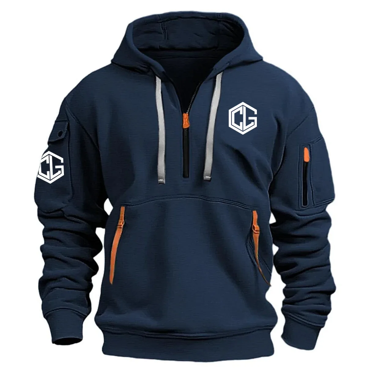 Graphical Element Exclusive Logo Half Zipper Hoodie OUFAHHZ0819GEZ - Graphical Element Hoodie