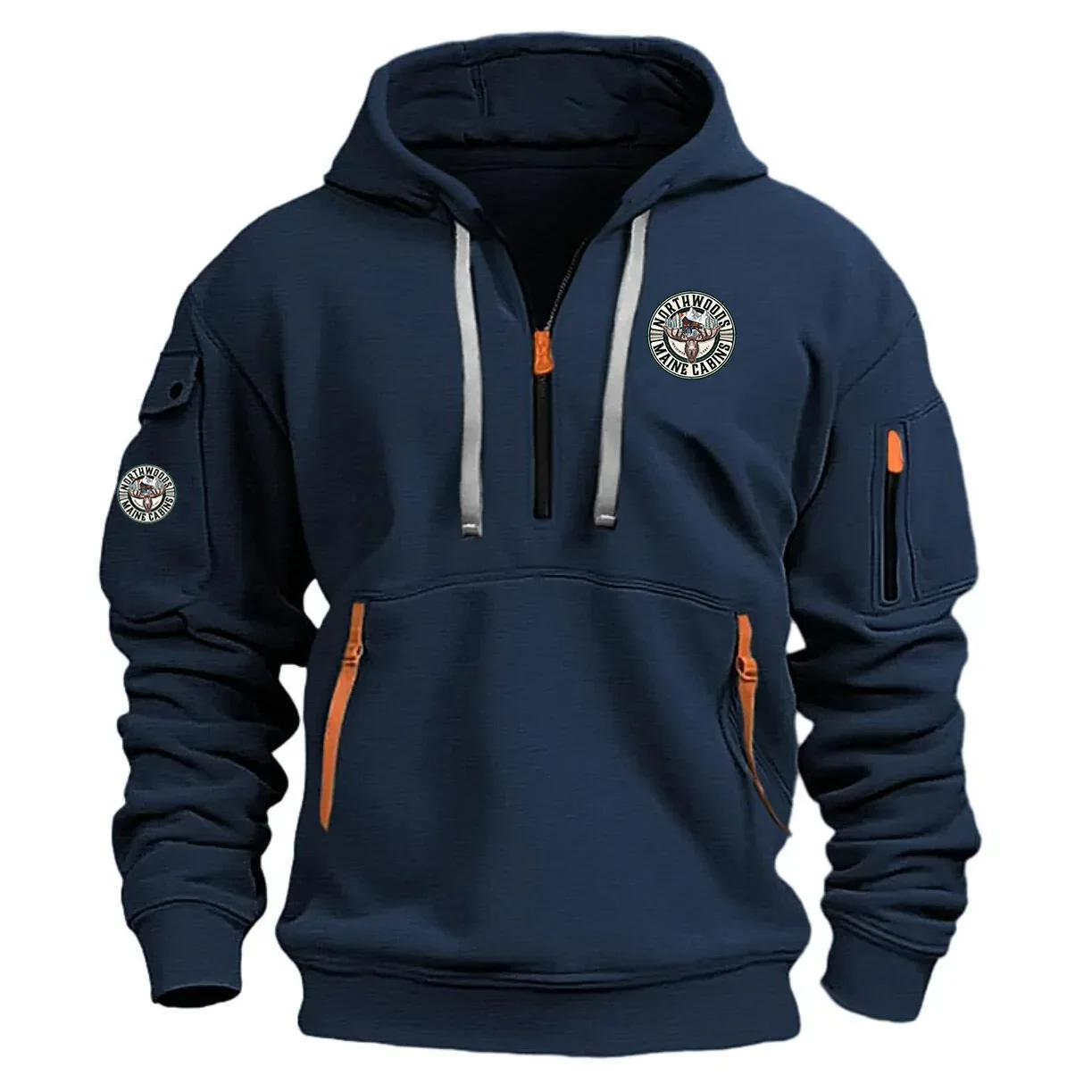 Northwoods Maine Cabins Exclusive Logo Half Zipper Hoodie OUFAHHZ0819NWZ - Northwoods Maine Cabins Hoodie