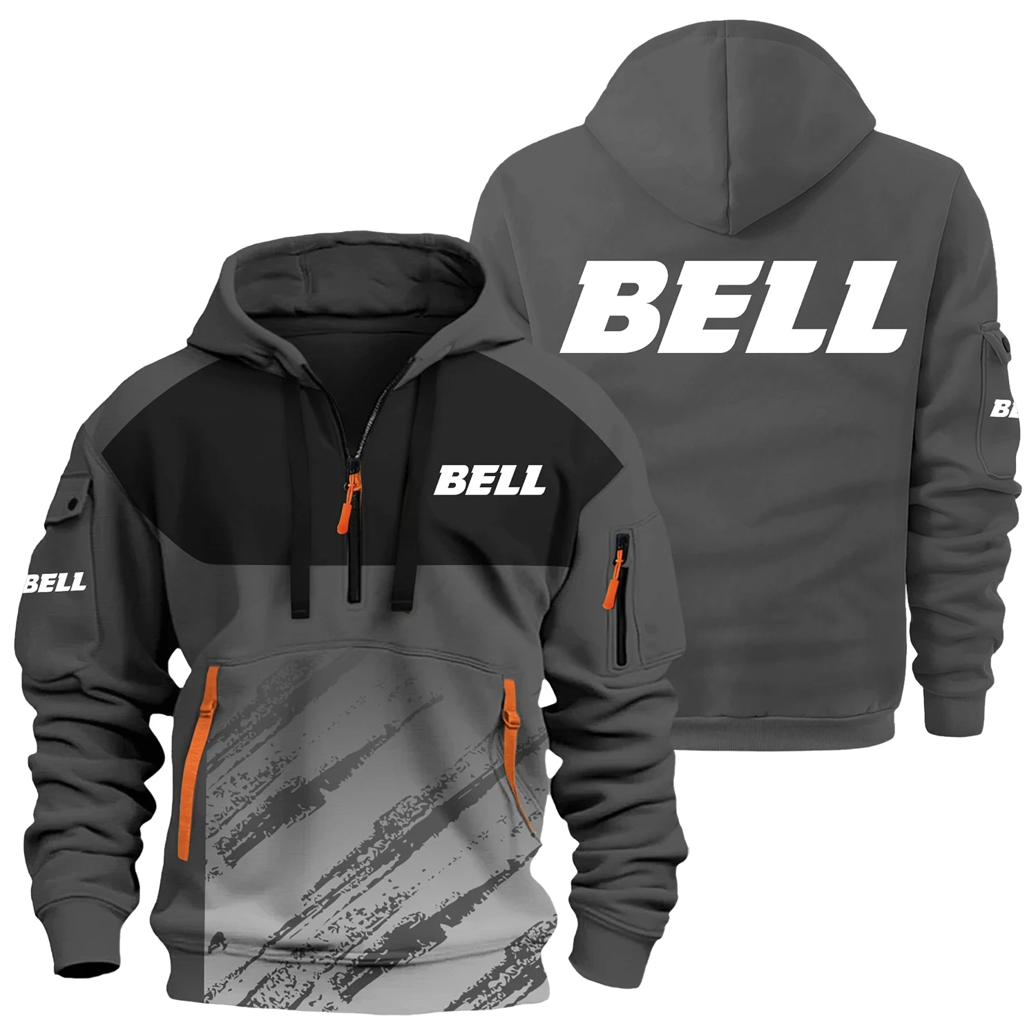 Bell Equipment Exclusive Logo Half Zipper Hoodie OUFAHHZ3D081904BQZ - Bell Equipment Hoodie