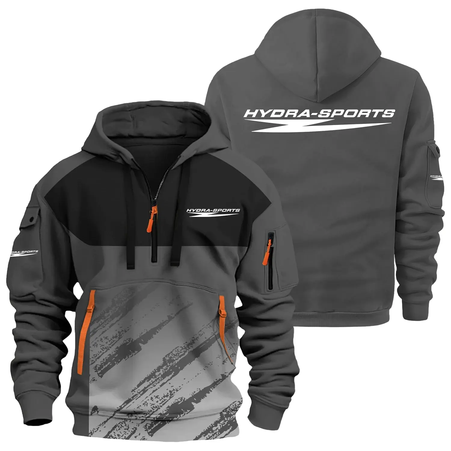 Hydra Sports Half Zipper Hoodie OUFAHHZ3D081904HYSZ - Hydra Sports Hoodie