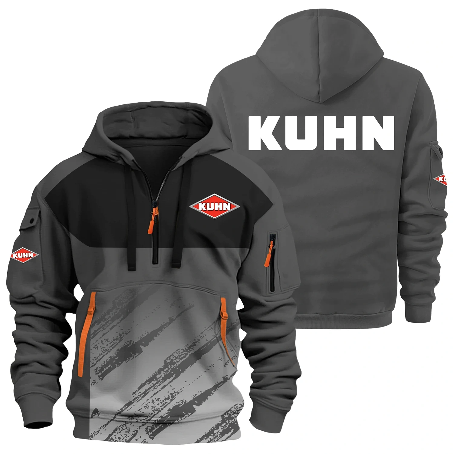 Kuhn Exclusive Logo Half Zipper Hoodie OUFAHHZ3D081904KNZ - Kuhn Hoodie