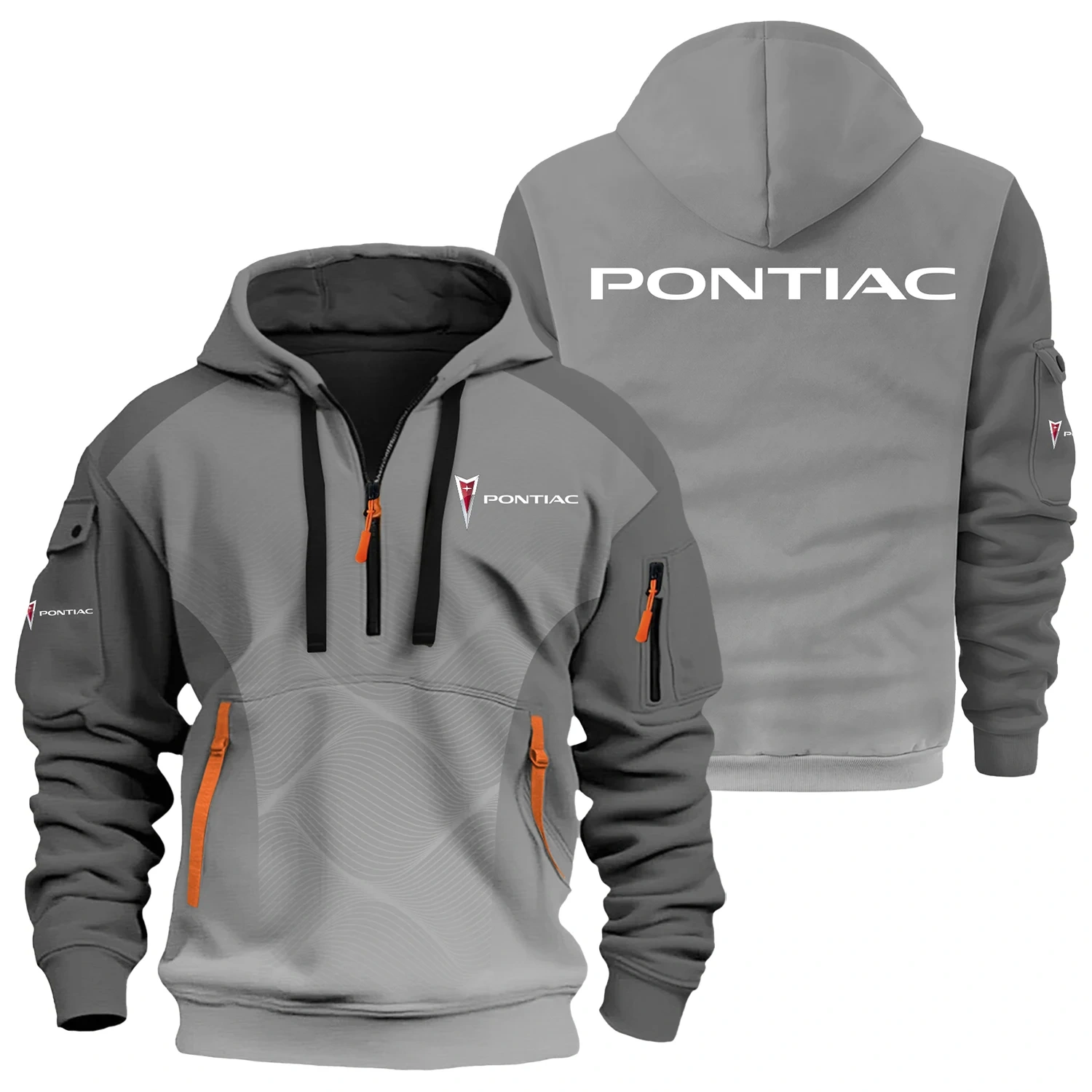 Pontiac Exclusive Logo Half Zipper Hoodie OUFAHHZ3D081905PIZ - Pontiac Hoodie