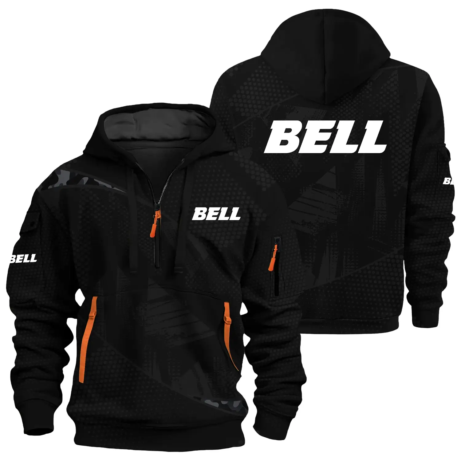 Bell Equipment Exclusive Logo Half Zipper Hoodie OUFAHHZ3D081912BQZ - Bell Equipment Hoodie