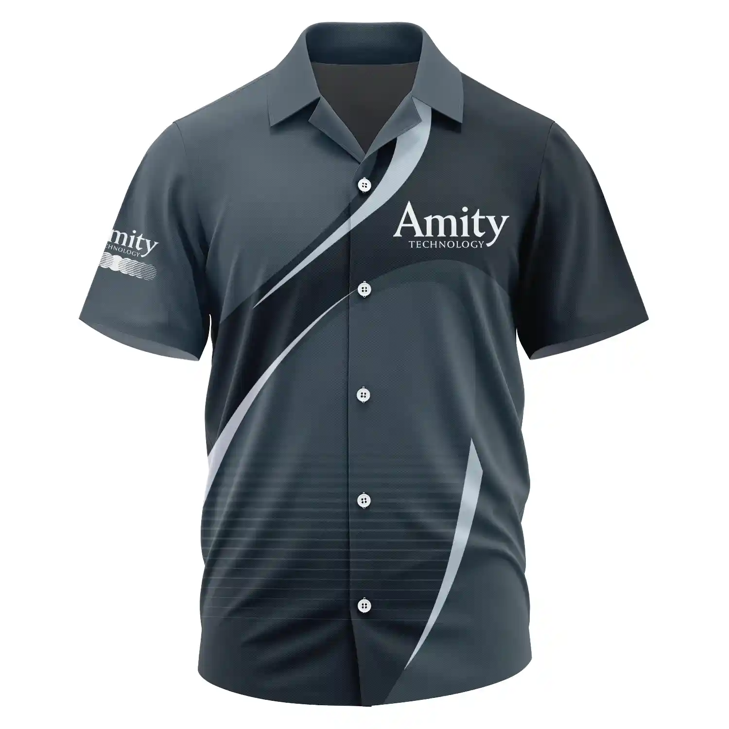 Amity Technology Exclusive Logo Short Sleeve Camp Collar Shirt OUFAHWS3D081901ATZ - Amity Technology Shirt