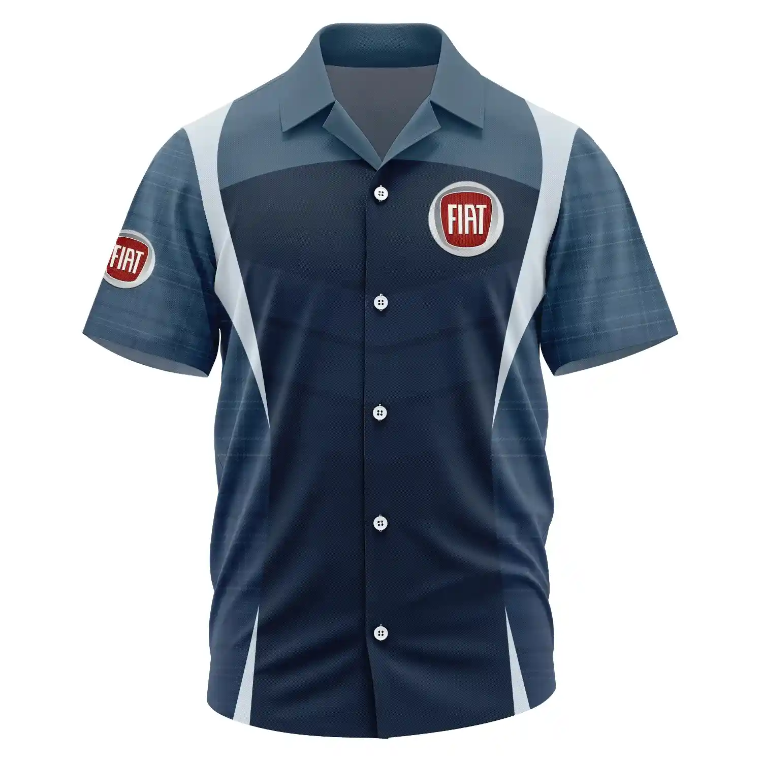 Fiat Exclusive Logo Short Sleeve Camp Collar Shirt OUFAHWS3D081903FTZ - Fiat Shirt