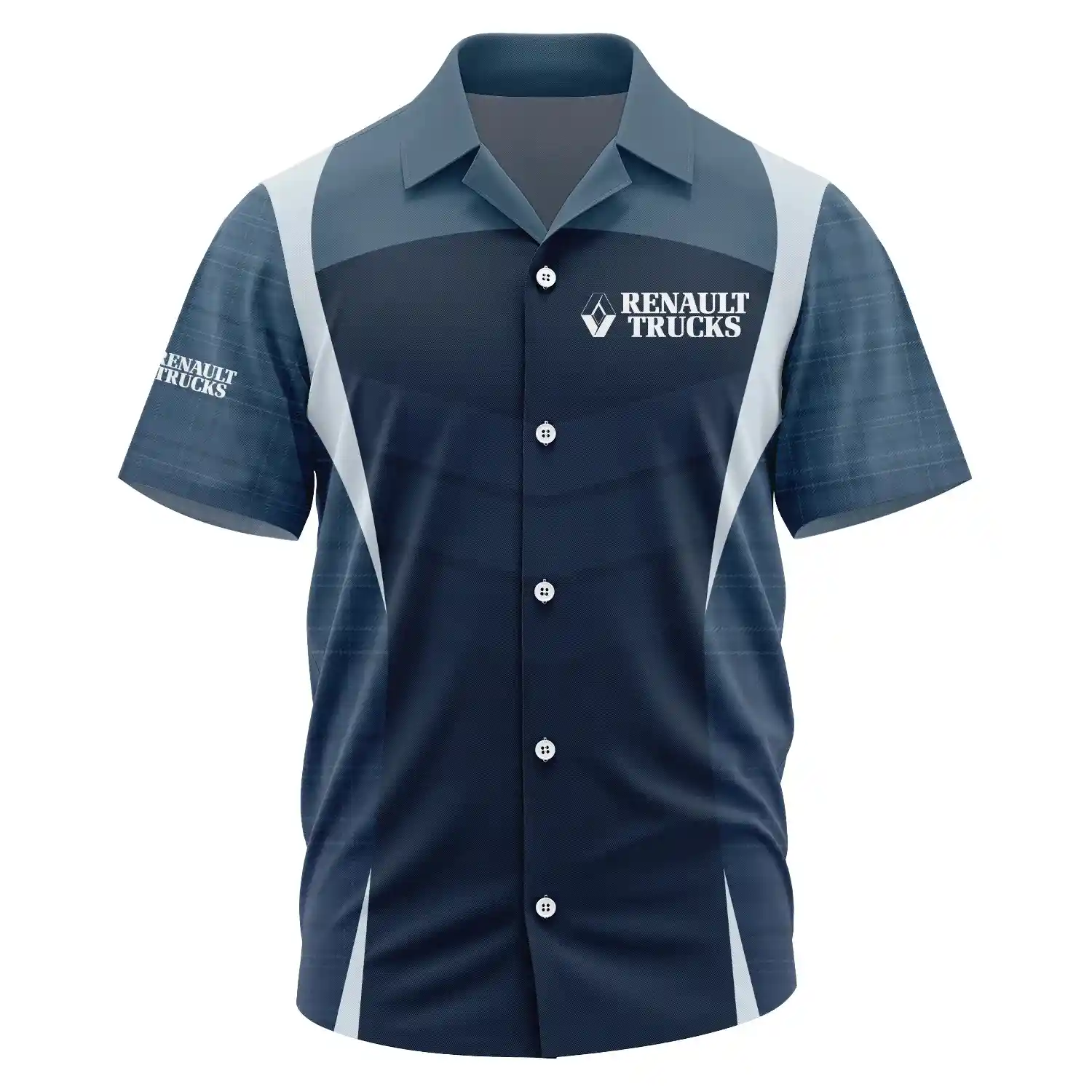Renault Exclusive Logo Short Sleeve Camp Collar Shirt OUFAHWS3D081903RTZ - Renault Shirt