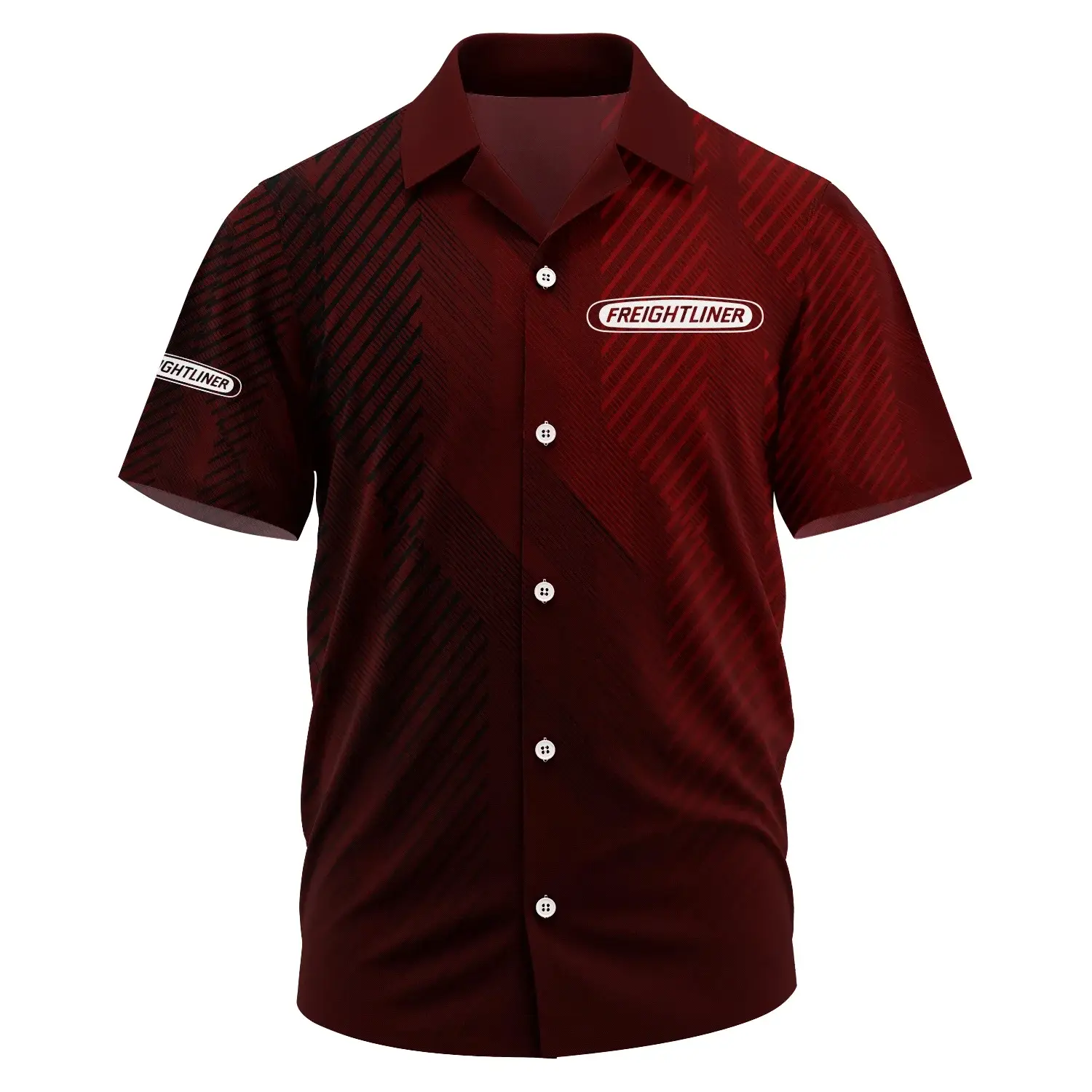 Freightliner Exclusive Logo Short Sleeve Camp Collar Shirt OUFAHWS3D081906FLZ - Freightliner Shirt