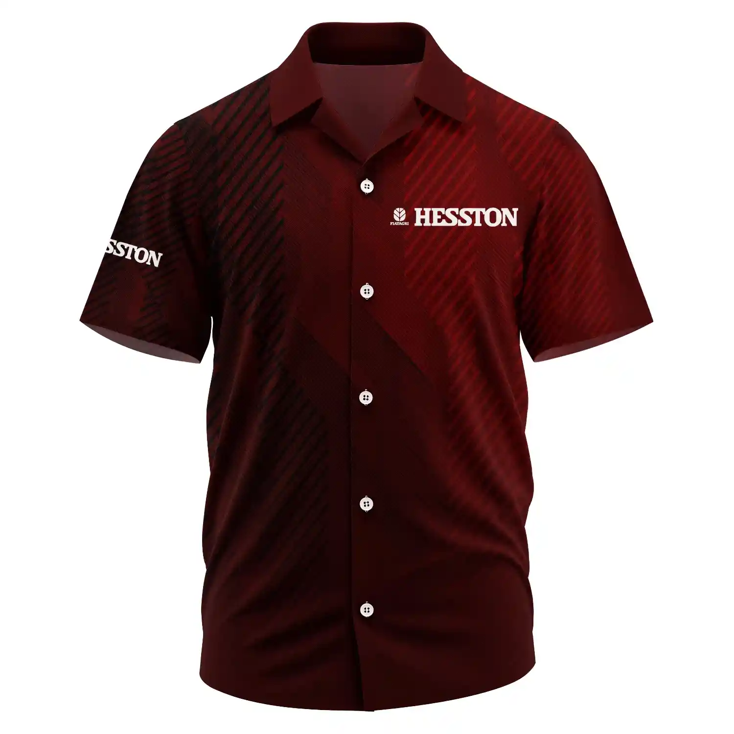 Hesston Exclusive Logo Short Sleeve Camp Collar Shirt OUFAHWS3D081906HTZ - Hesston Shirt