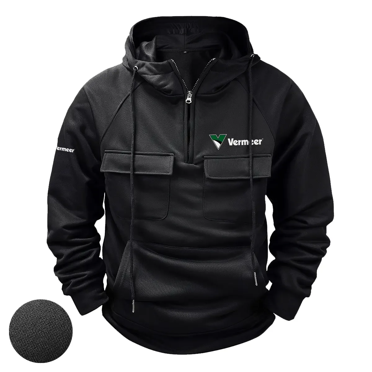 Vermeer Exclusive Logo Tactical Quarter Zip Hoodie OUFATQZ0819VMZ - Vermeer Hoodie