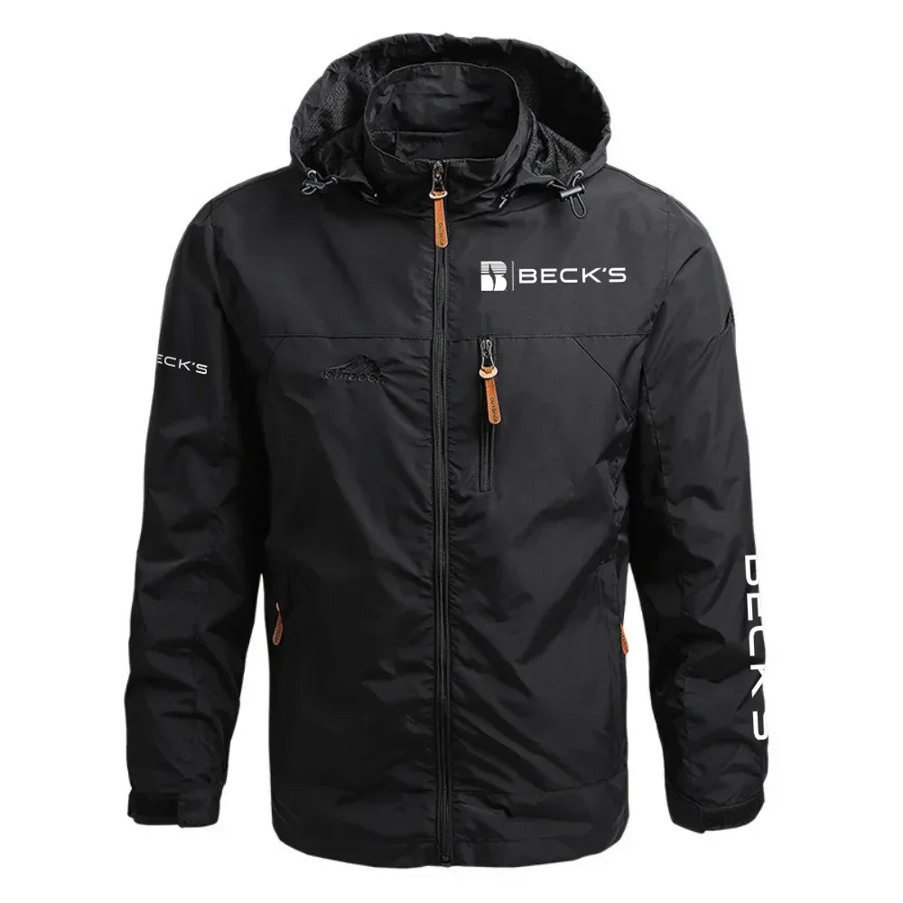 Beck's Exclusive Logo Waterproof Outdoor Jacket Detachable Hood OUFAWOJ0819BEZ - Beck's Gift