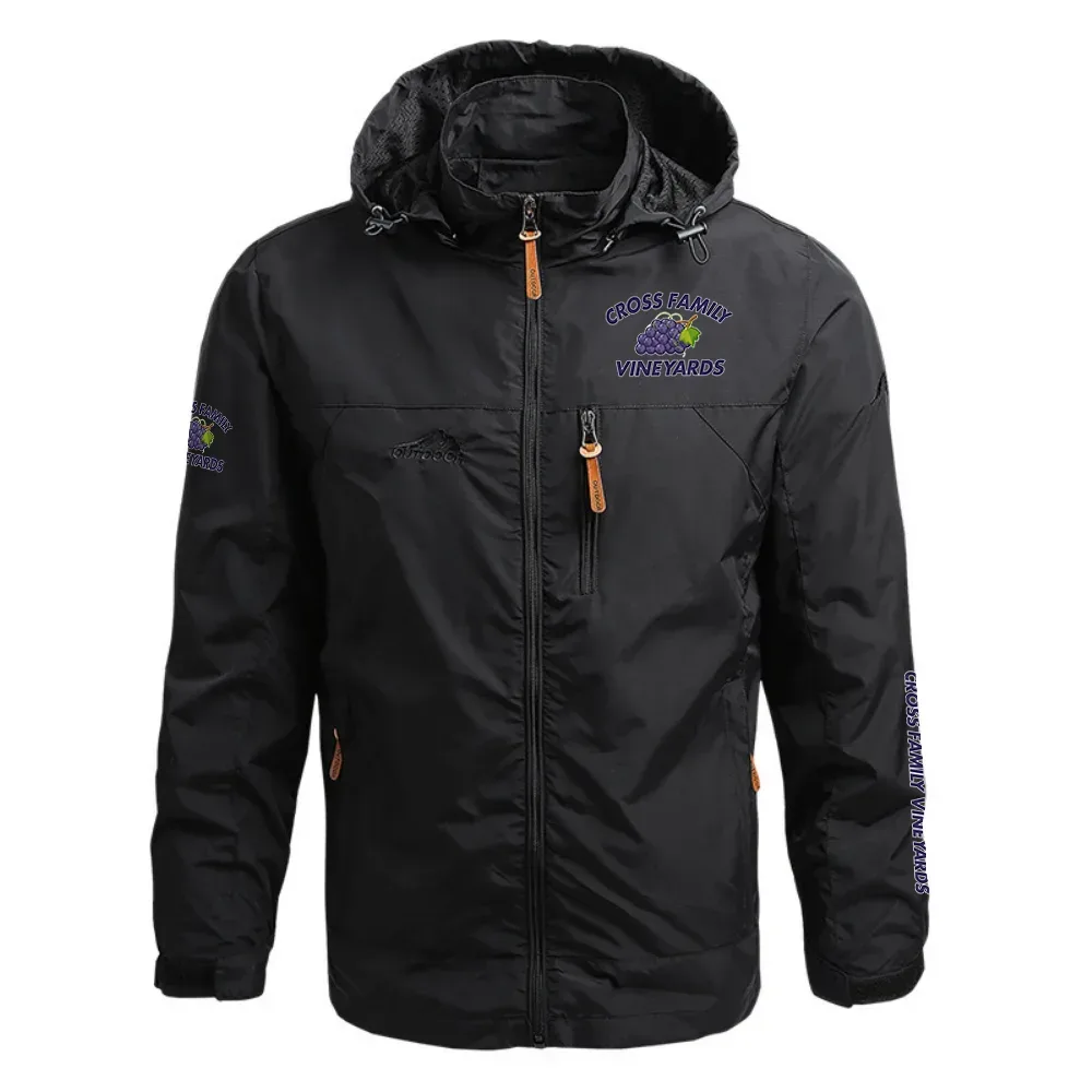 Cross Family Vineyards Exclusive Logo Waterproof Outdoor Jacket Detachable Hood OUFAWOJ0819CFVZ - Cross Family Vineyards Gift