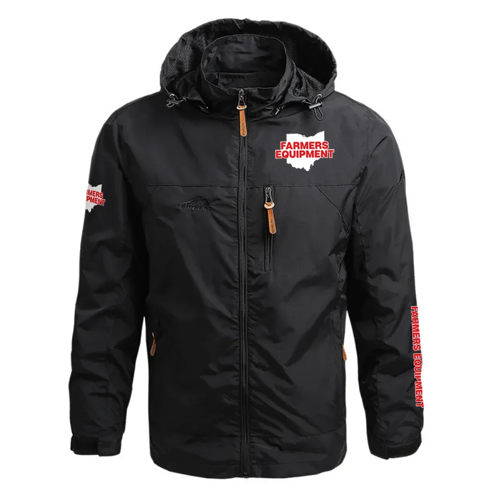 Farmers Equipment Exclusive Logo Waterproof Outdoor Jacket Detachable Hood OUFAWOJ0819FQZ - Farmers Equipment Gift
