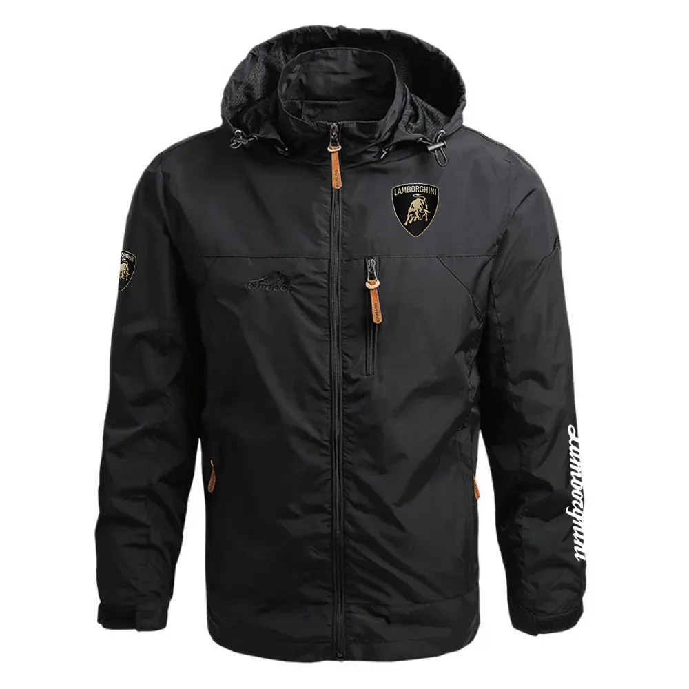 Lamborghini Exclusive Logo Waterproof Outdoor Jacket Detachable Hood OUFAWOJ0819LBGZ - Lamborghini Jacket
