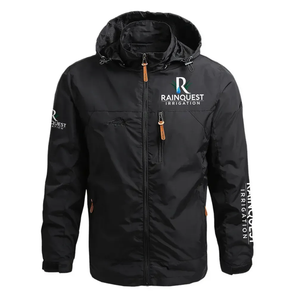 RainQuest Irrigation Exclusive Logo Waterproof Outdoor Jacket Detachable Hood OUFAWOJ0819RQZ - RainQuest Irrigation Gift
