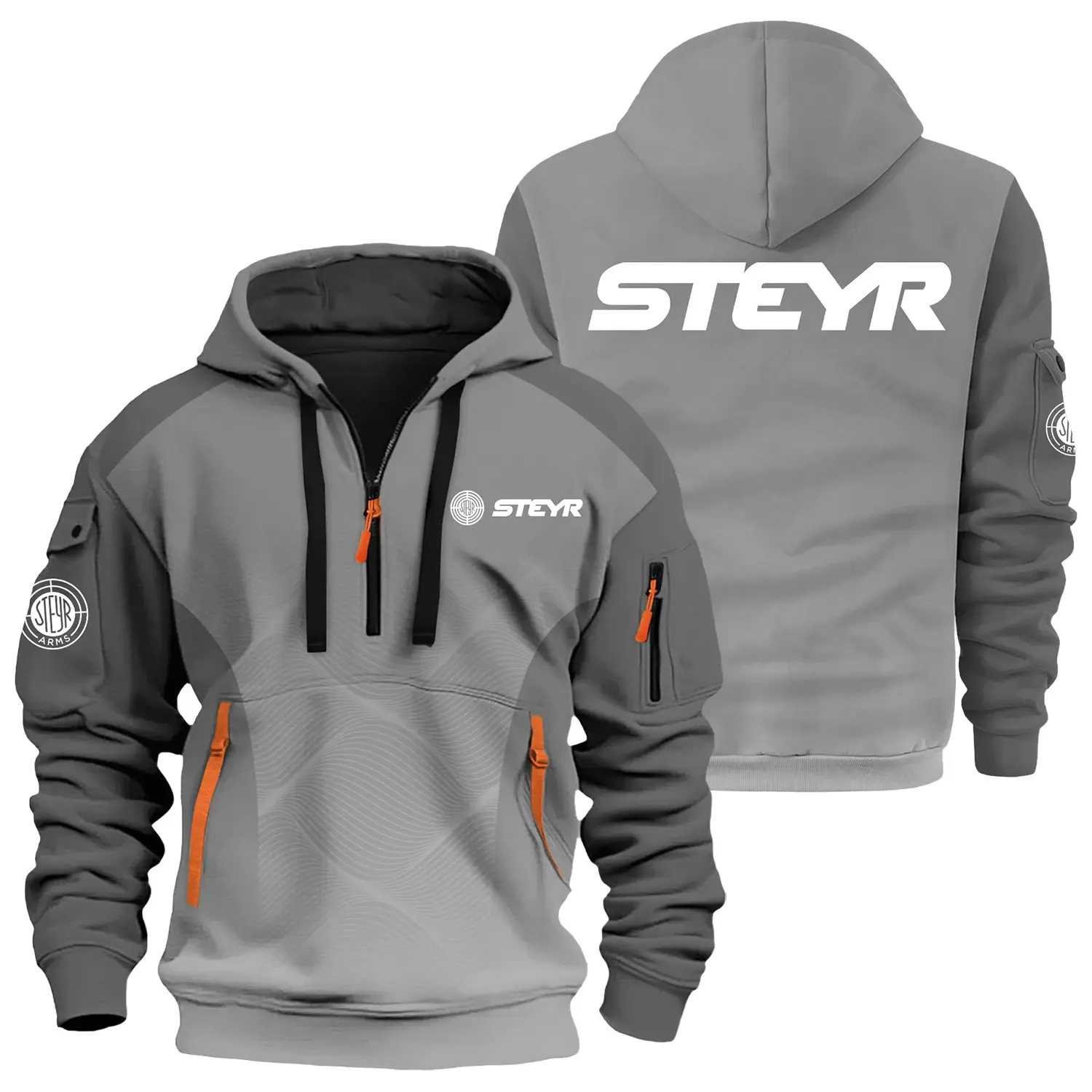 Steyr Exclusive Logo Half Zipper Hoodie OUHU3DHHZ05STZ - Steyr Hoodie