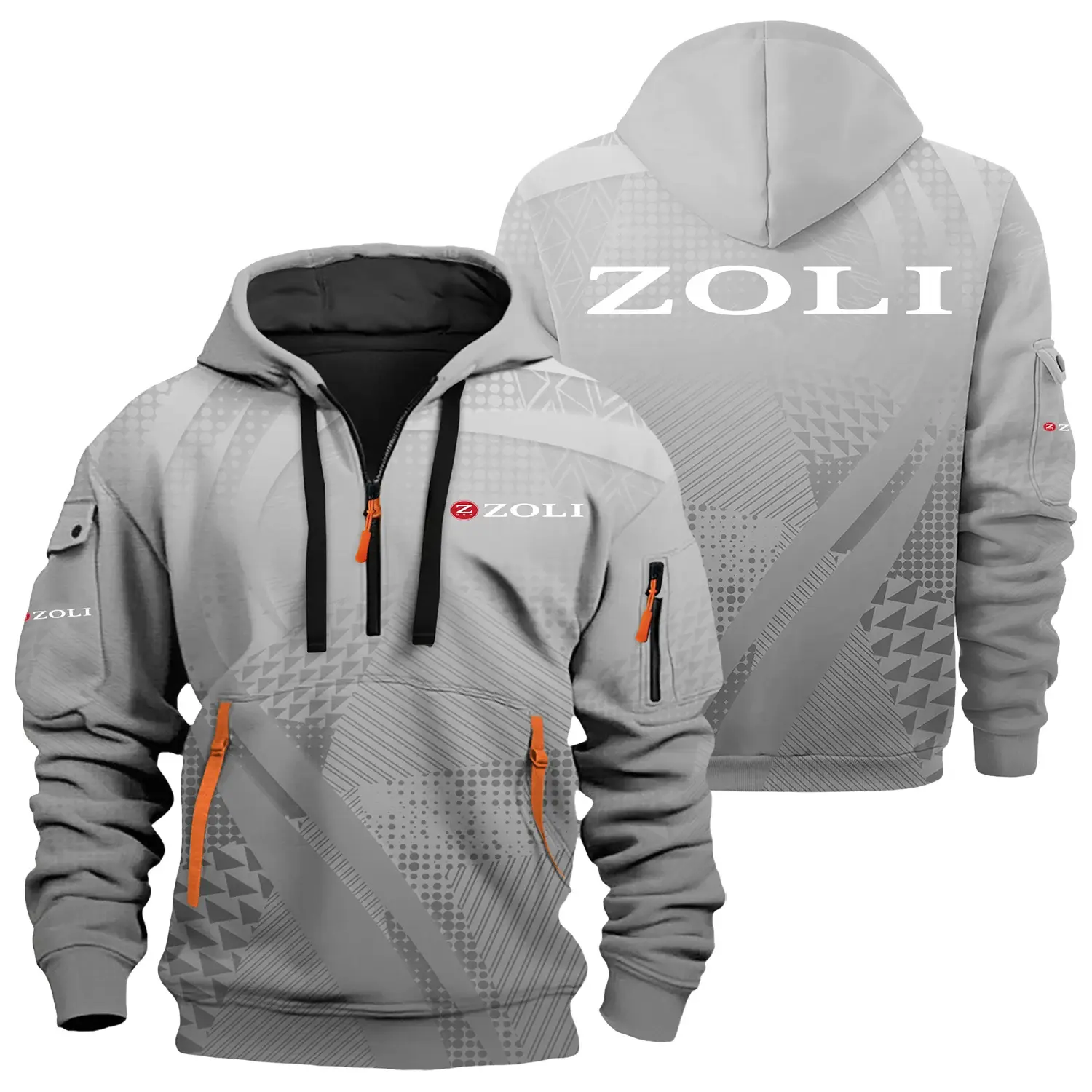 Zoli Exclusive Logo Half Zipper Hoodie OUHU3DHHZ07ZLZ - Zoli Hoodie