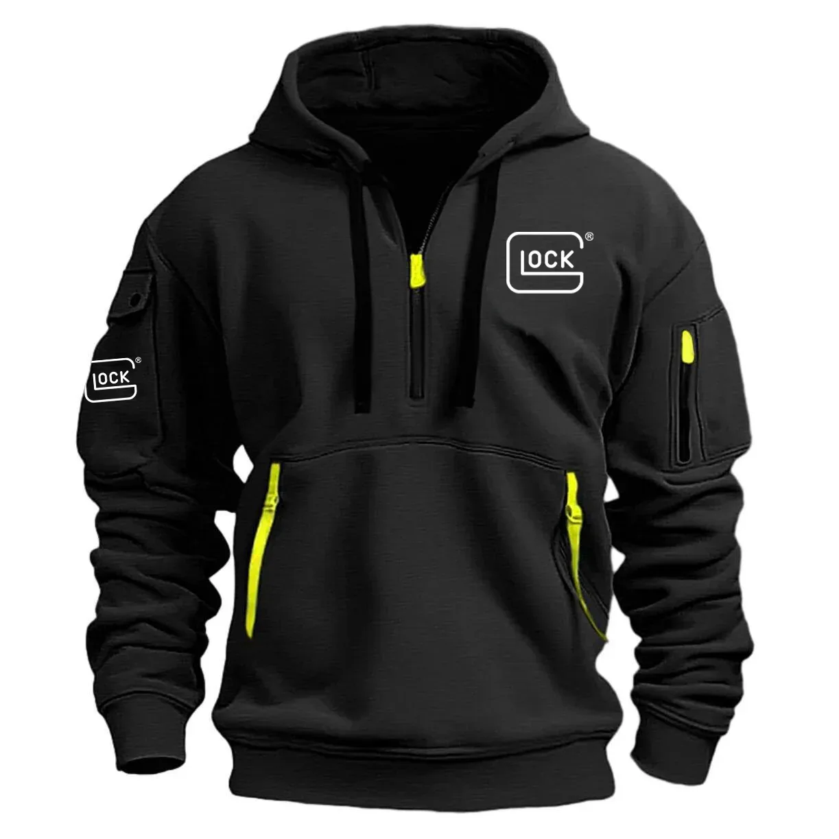 Glock Exclusive Logo Half Zipper Hoodie OUHUHHZ0815GOZ - Glock Hoodie