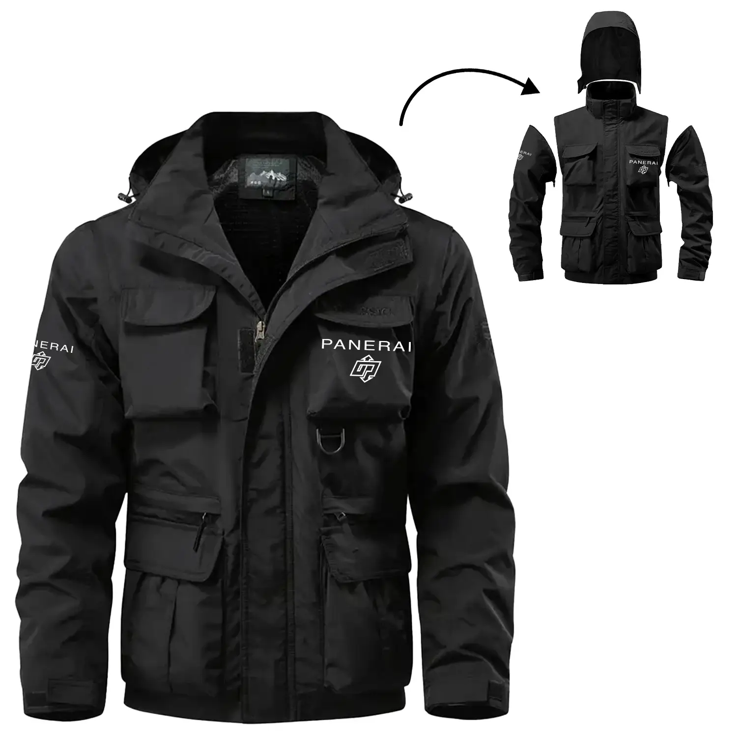 Panerai Exclusive Logo Waterproof Multi Pocket Jacket Detachable Hood and Sleeves OUWCMPJ0805PNZ - Panerai Jacket