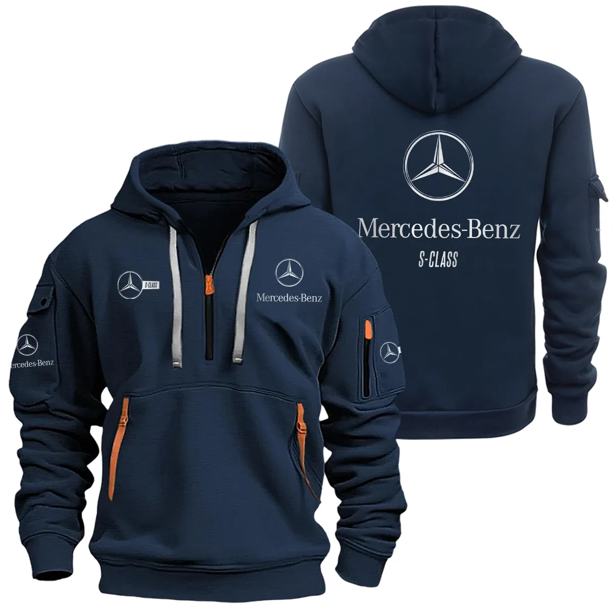 Mercedes-Benz S-Class Half Zipper Hoodie SNOVHHZ25MBBSC - Mercedes-Benz S-Class Hoodie