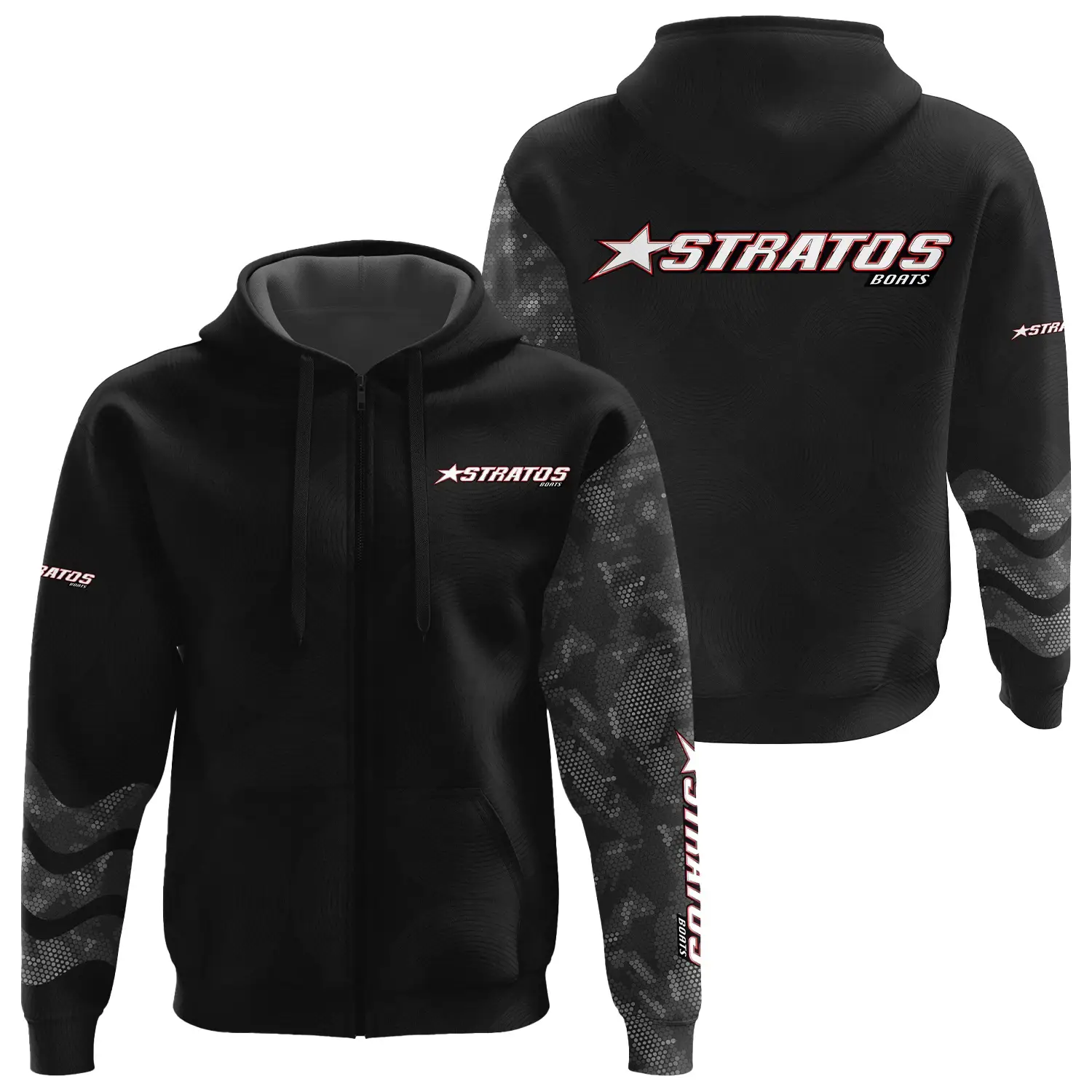 Stratos Exclusive Logo Zipper Hoodie TTFSHDZ3D081911SAZ - Stratos Hoodie