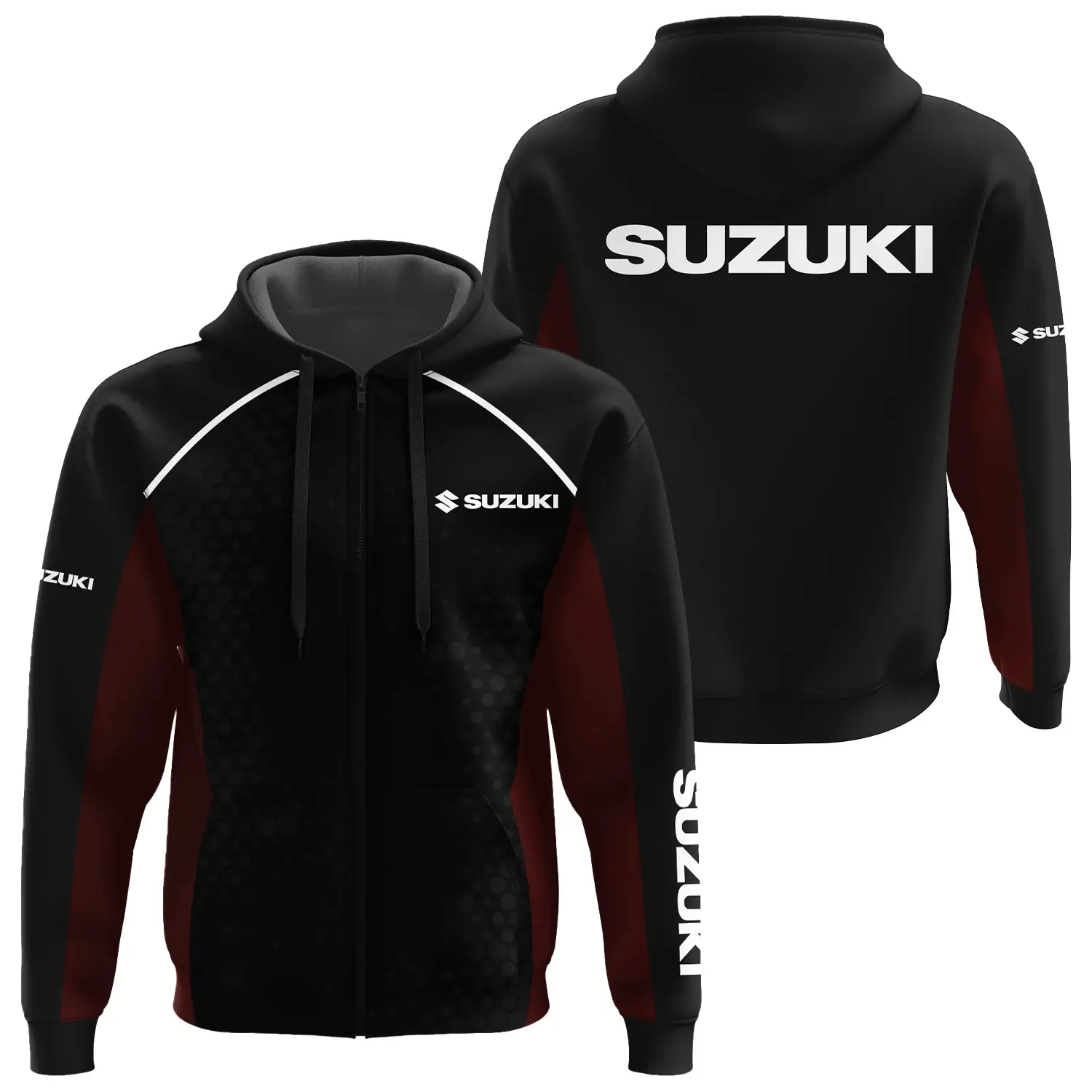 Suzuki Exclusive Logo Zipper Hoodie TTFSHDZ3D081912SUZ - Suzuki Hoodie