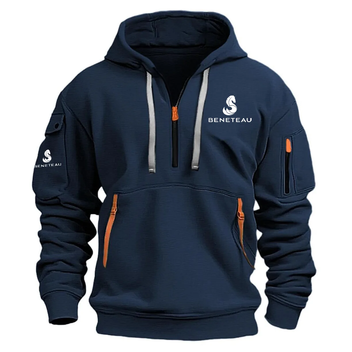 Beneteau Exclusive Logo Tournament Half Zipper Hoodie TTFSHHZ2510BEZ - Beneteau Hoodie