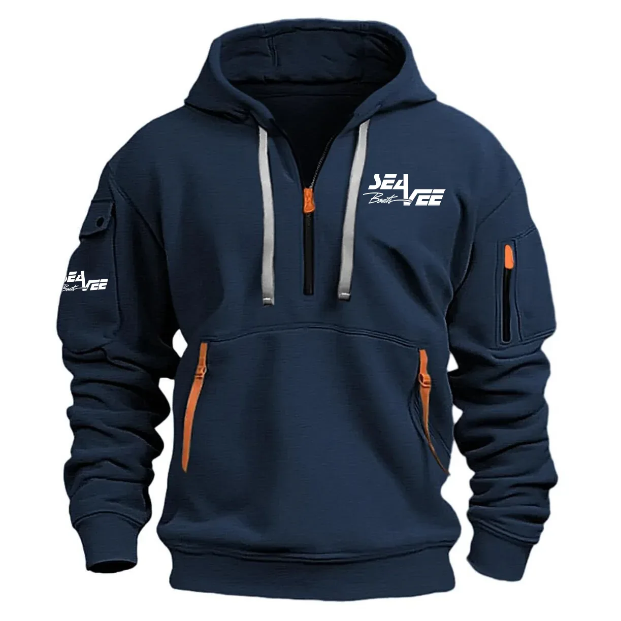 Sea Vee Exclusive Logo Tournament Half Zipper Hoodie TTFSHHZ2510SEVZ - Sea Vee Hoodie