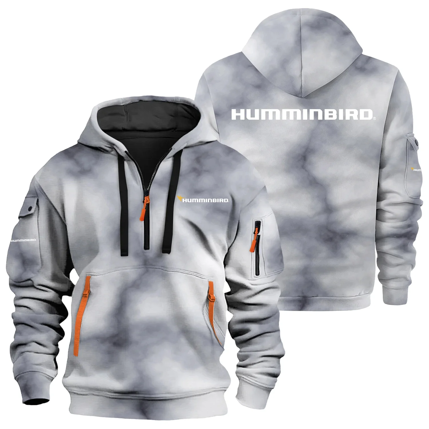 Humminbird Exclusive Logo Half Zipper Hoodie TTFSHHZ3D081906HUZ - Humminbird Hoodie