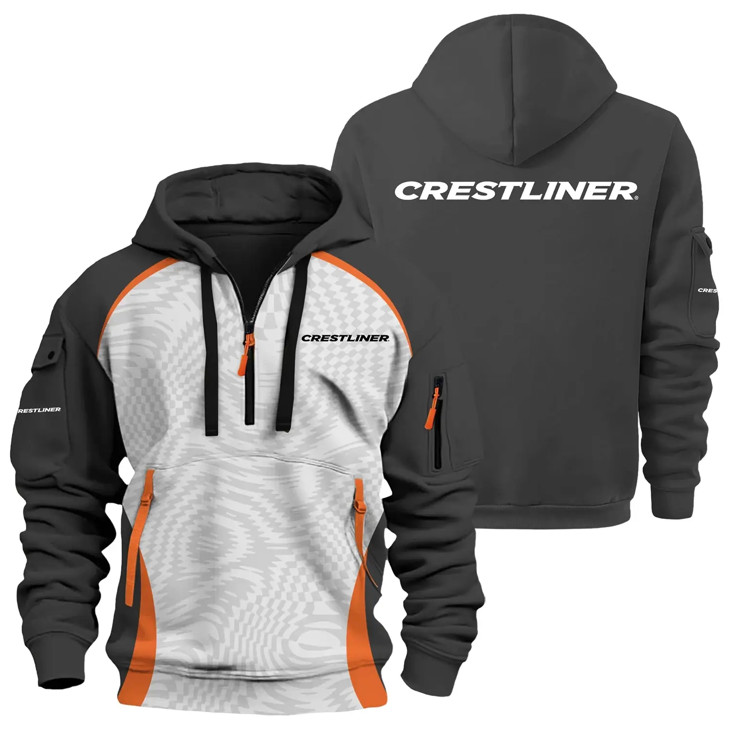 Crestliner Exclusive Logo Half Zipper Hoodie TTFSHHZ3D081909CLZ - Crestliner Hoodie
