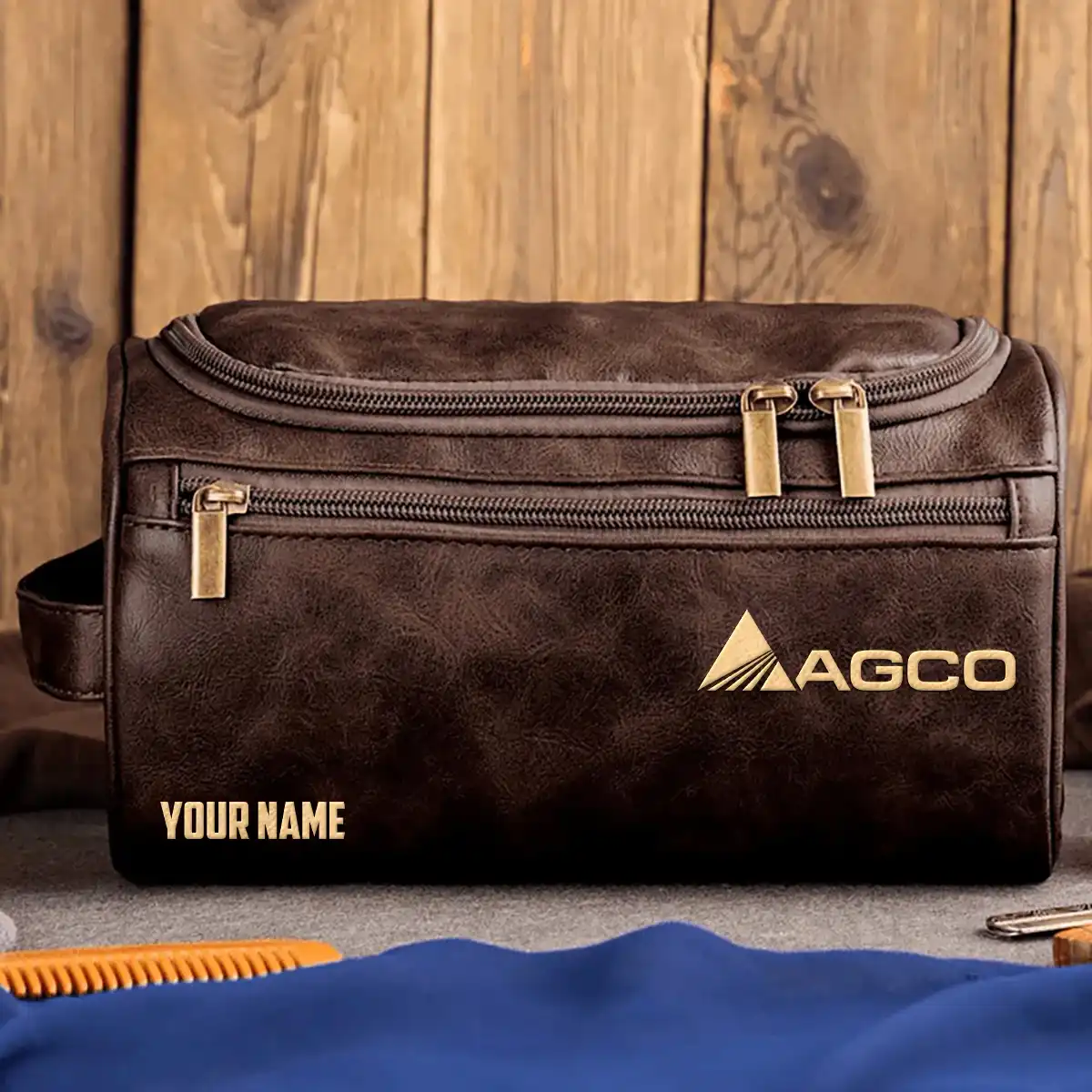 AGCO Exclusive Logo Leather Toiletry Bag OUFALB0819ACZ - AGCO Bag