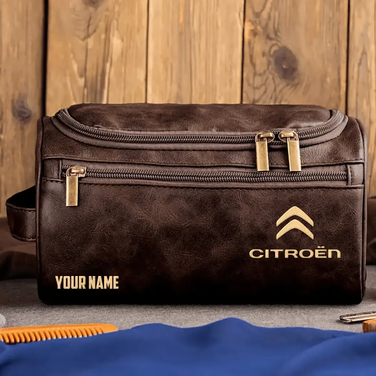 Citroën Exclusive Logo Leather Toiletry Bag OUFALB0819CNTZ - Citroën Bag
