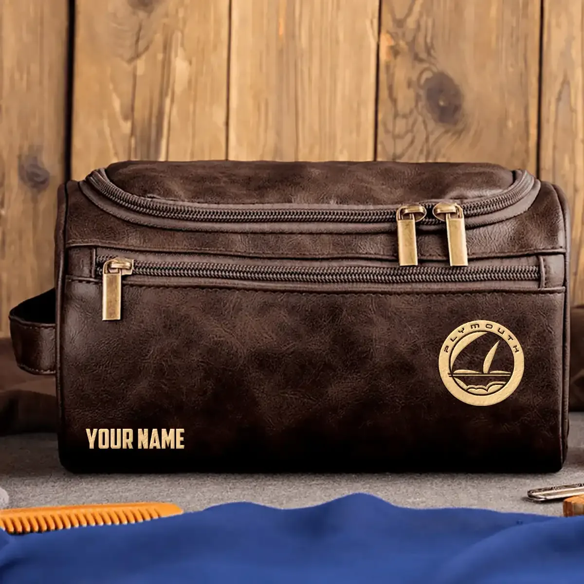 Plymouth Exclusive Logo Leather Toiletry Bag OUFALB0819PYZ - Plymouth Bag