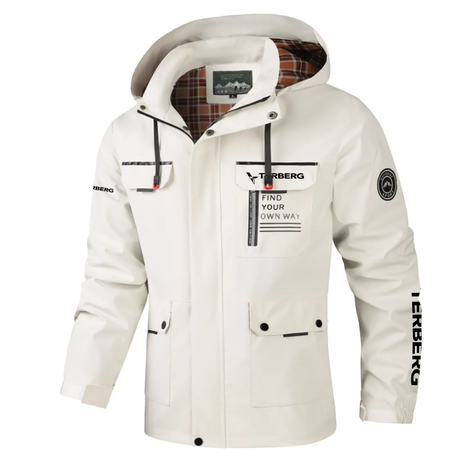 Terberg Exclusive Logo Multi-Pocket Windbreaker Jacket, Waterproof, Detachable Hood Coat OUFASJ0819TBZ - Terberg Gift