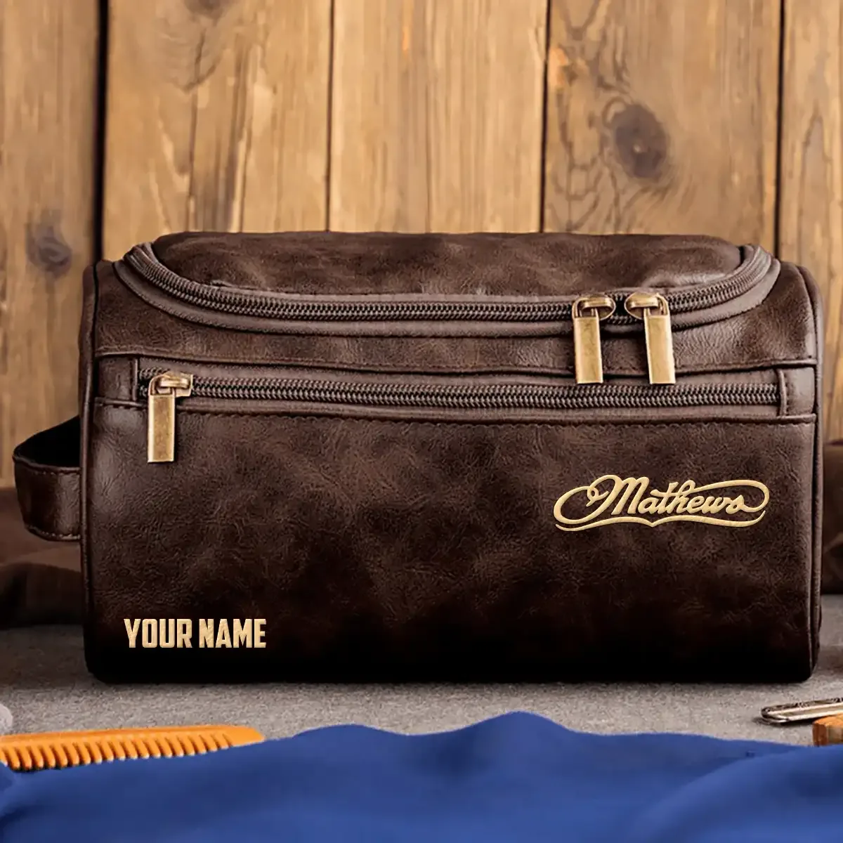 Mathews Archery Exclusive Logo Leather Toiletry Bag OUHULB0815MAZ - Mathews Archery Bag