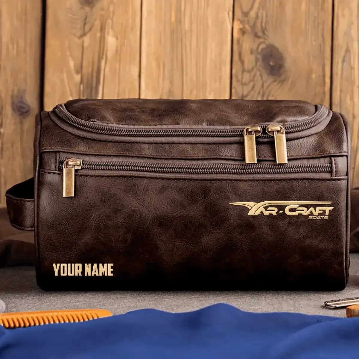 Yar-Craft Exclusive Logo Leather Toiletry Bag TTFSLB0819YCZ - Yar-Craft Bag