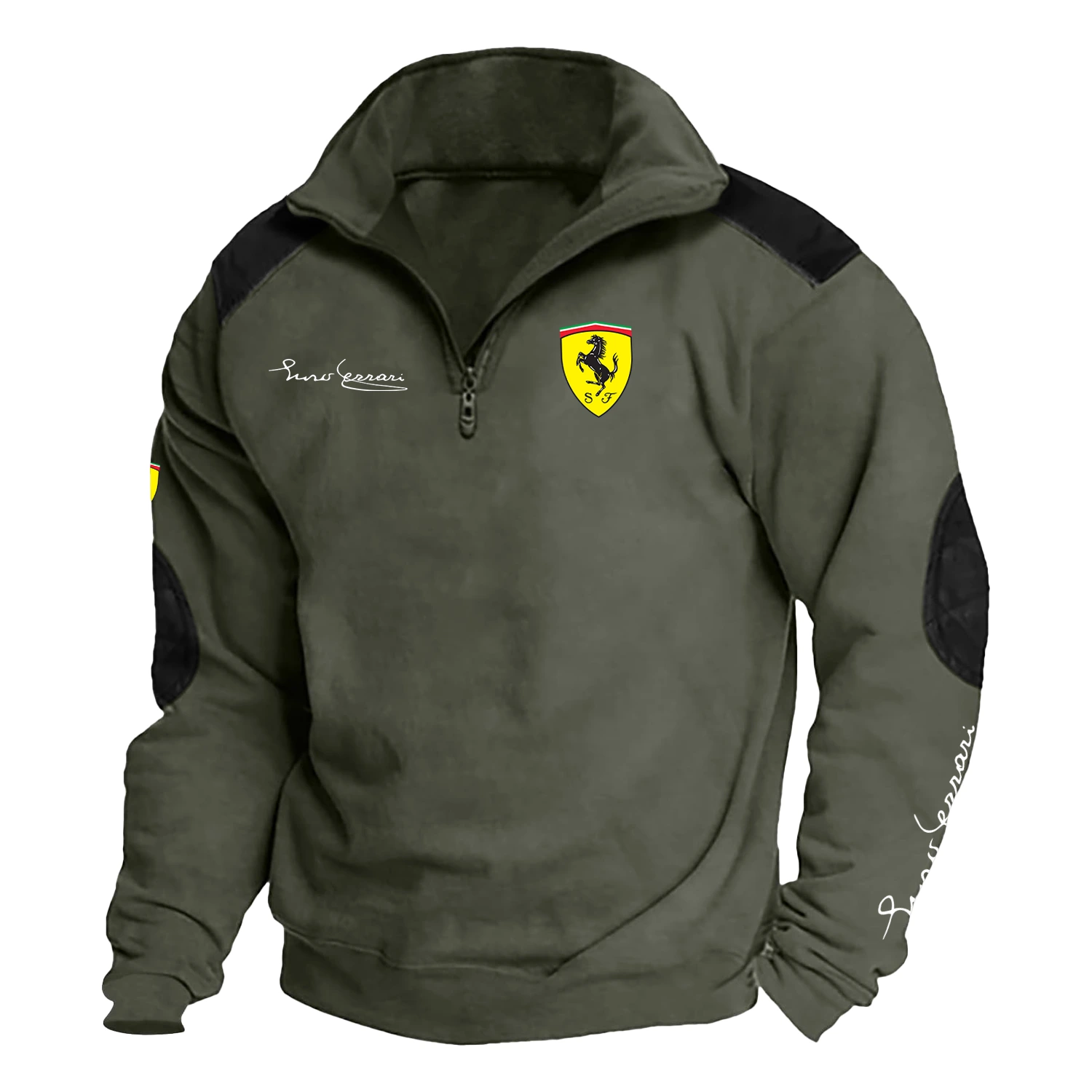 Enzo Ferrari  Exclusive Logo Tactical Quarter-Zip Sweatshirt HTSCSFIENZ - Enzo Ferrari  Sweatshirt