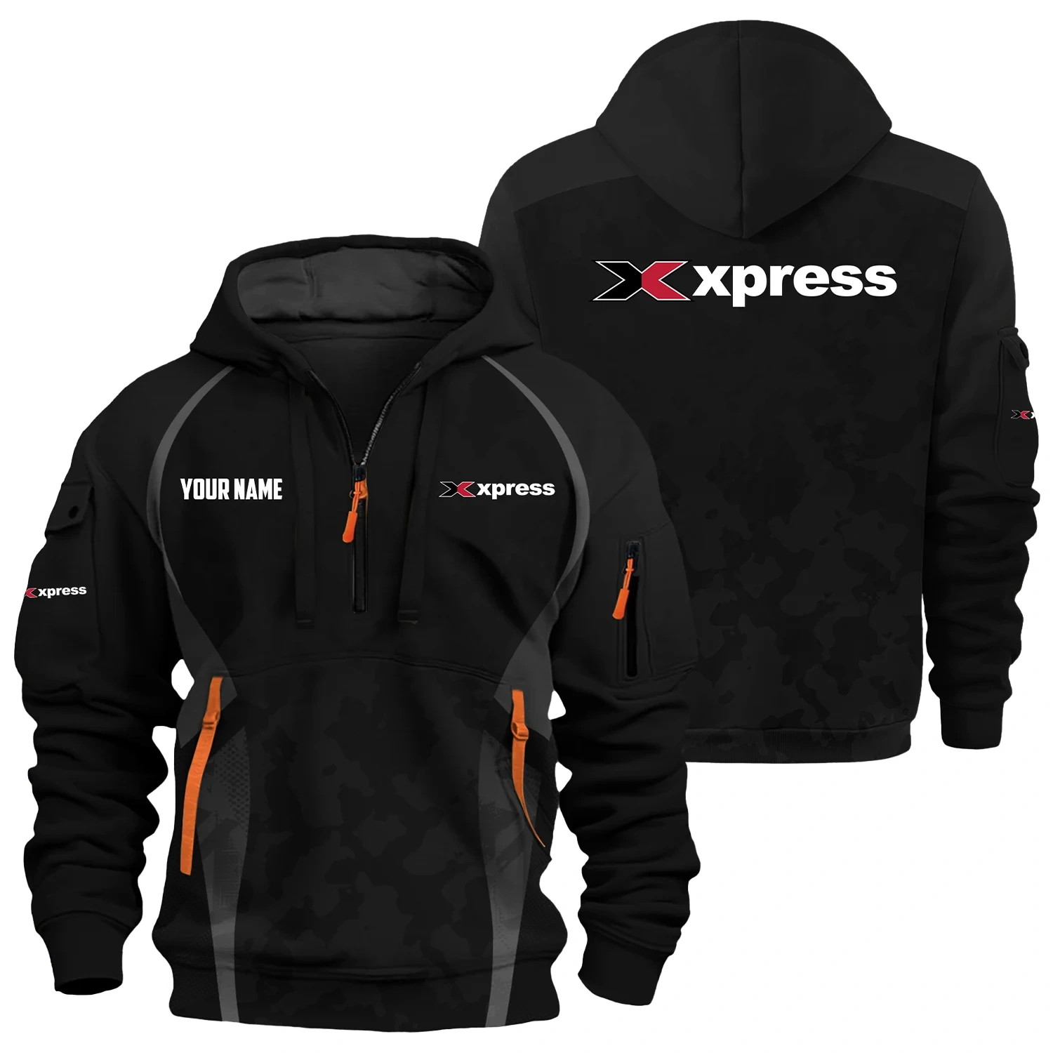Xpress Exclusive Hoodie Half Zipper TTFSHHZ3D081913XBZ