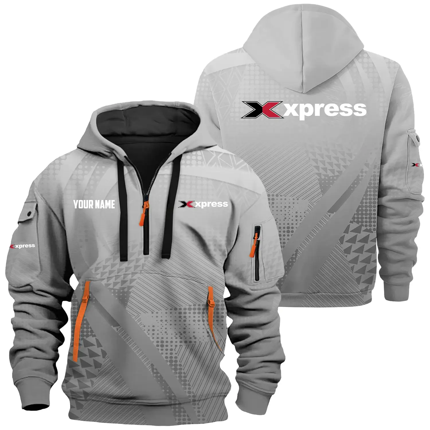 Xpress Exclusive Hoodie Half Zipper TTFSHHZ3D0819A07XBZ