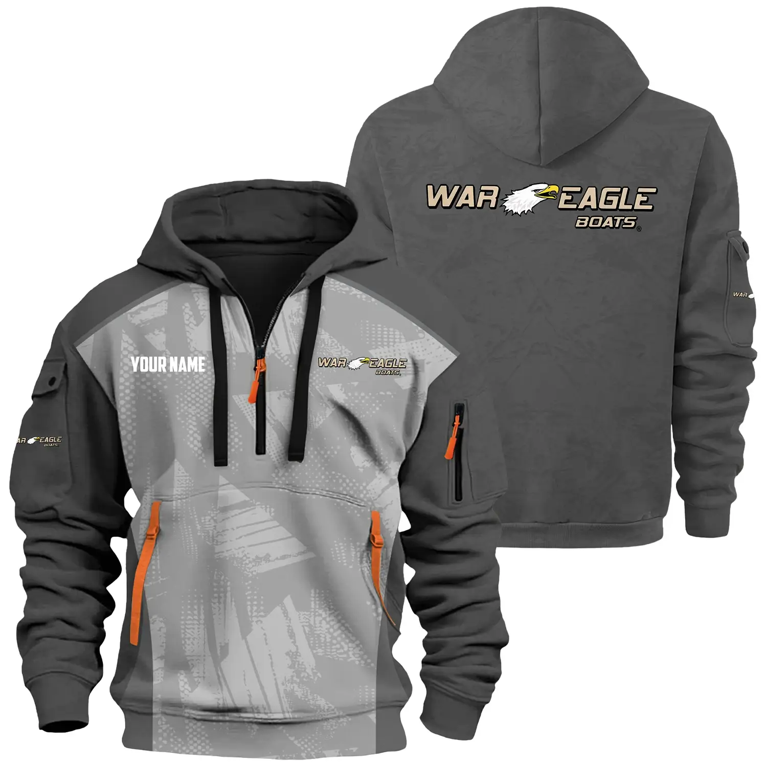 War Eagle Exclusive Hoodie Half Zipper TTFSHHZ3D0819A10WEZ